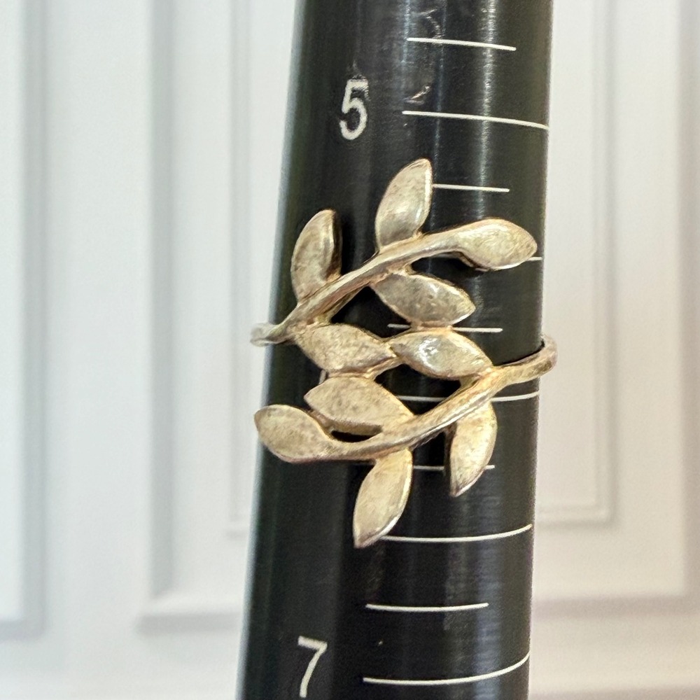 Sterling Silver Leaf Ring Olive Branch Laurel Nature 925 Jewelry Size 5.75